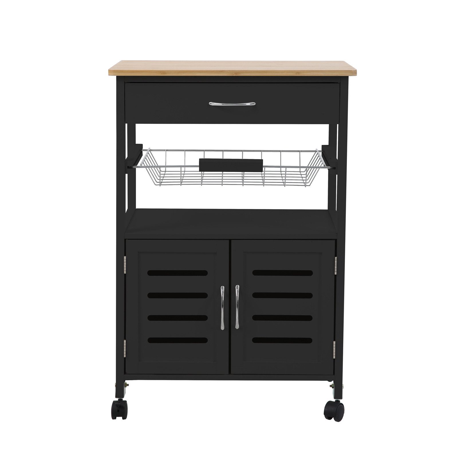 SVITA Küchenwagen MDF/Bambus, (1), Rollwagen, Bambus günstig online kaufen