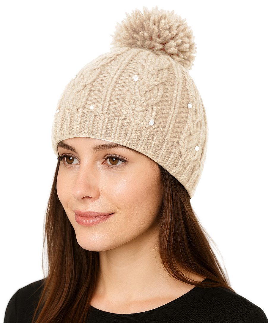 dy_mode Bommelmütze Damen Strickmütze mit Bommel günstig online kaufen