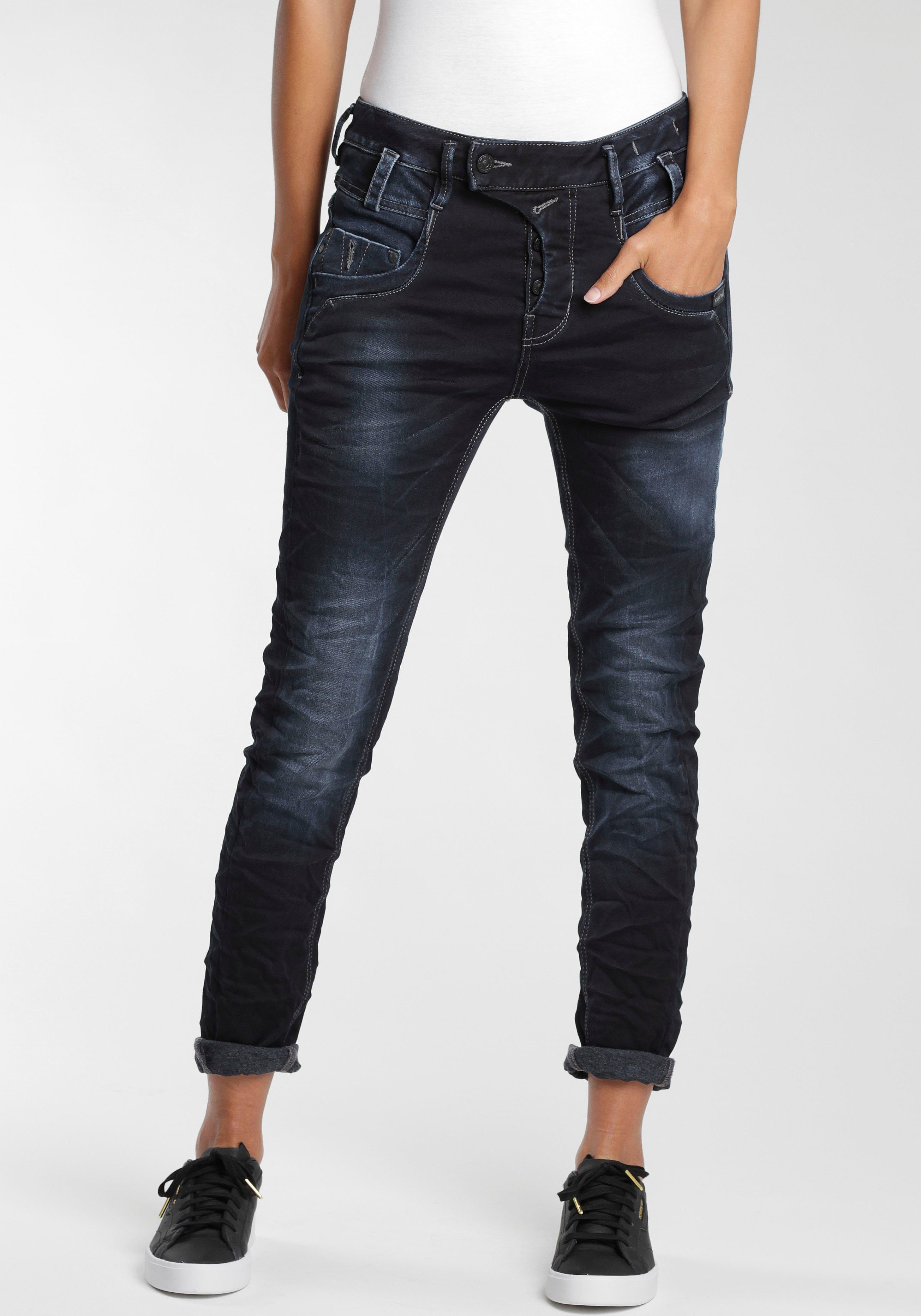 GANG Slim-fit-Jeans 94Marge mit außergewöhnlicher halb verdeckter  Knopfleiste