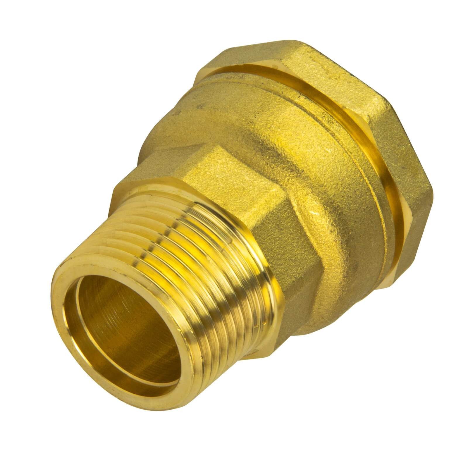 Caleffi Heizkörper Messing Verschraubung 32 mm x 3/4 Zoll Aussengewinde PE-Rohr