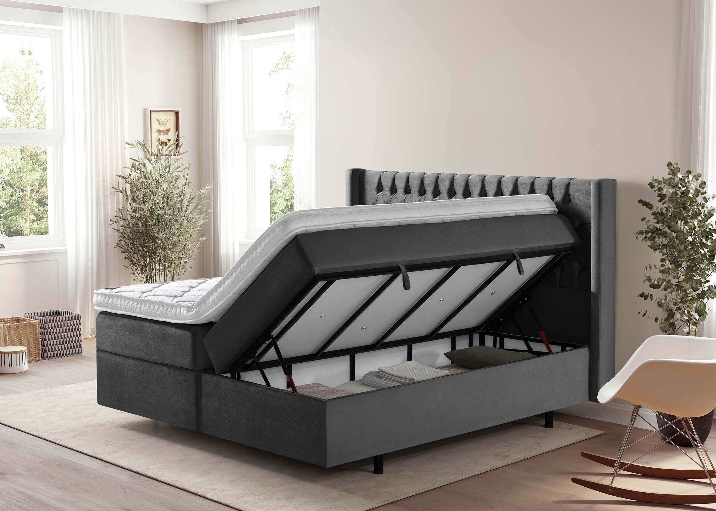 BettCo Stauraumbett Boxspringbett mit Bettkasten Florida günstig online kaufen