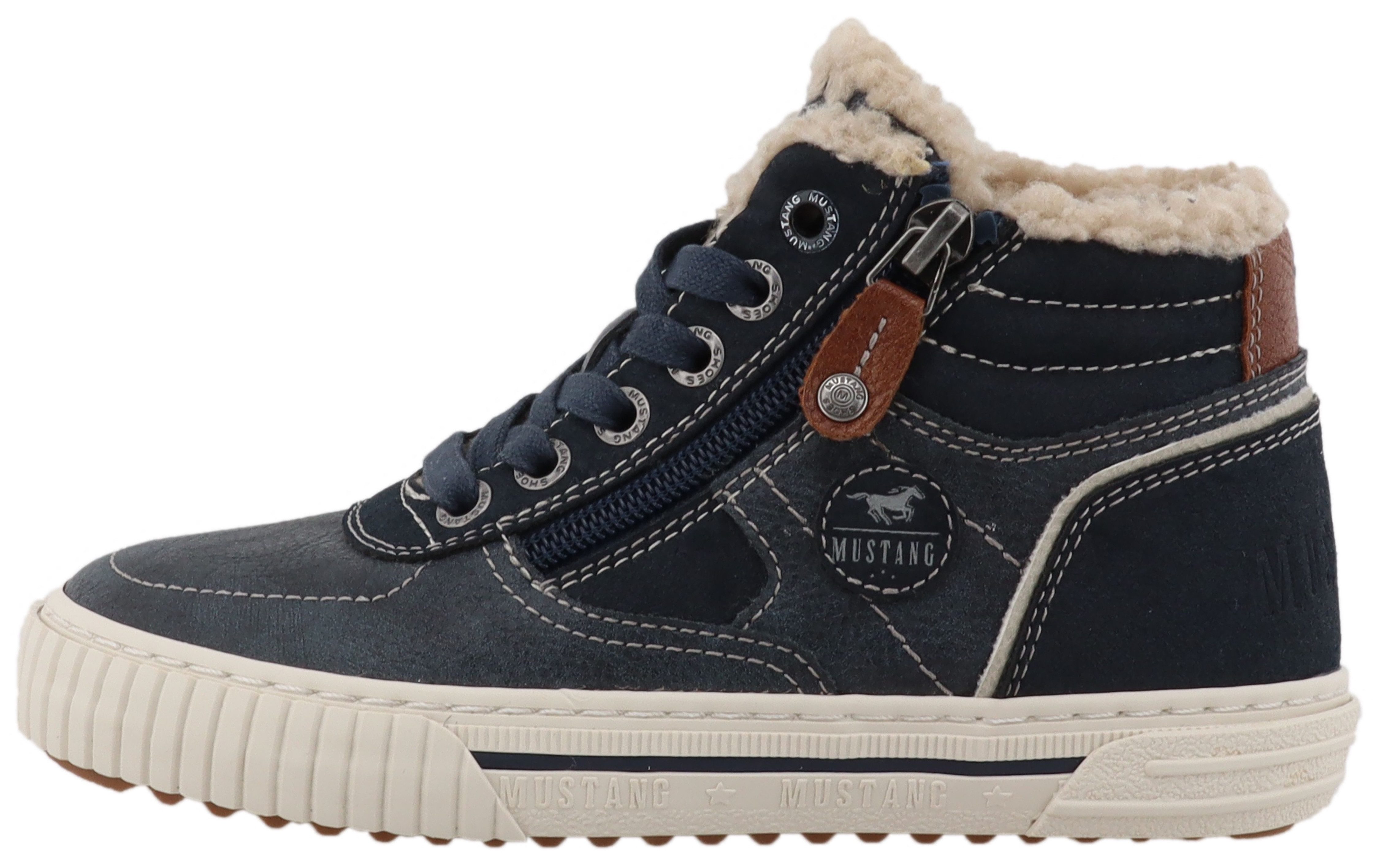Mustang Shoes Ezio Sneaker High Top Sneaker, Schnürboots mit Reißverschluss