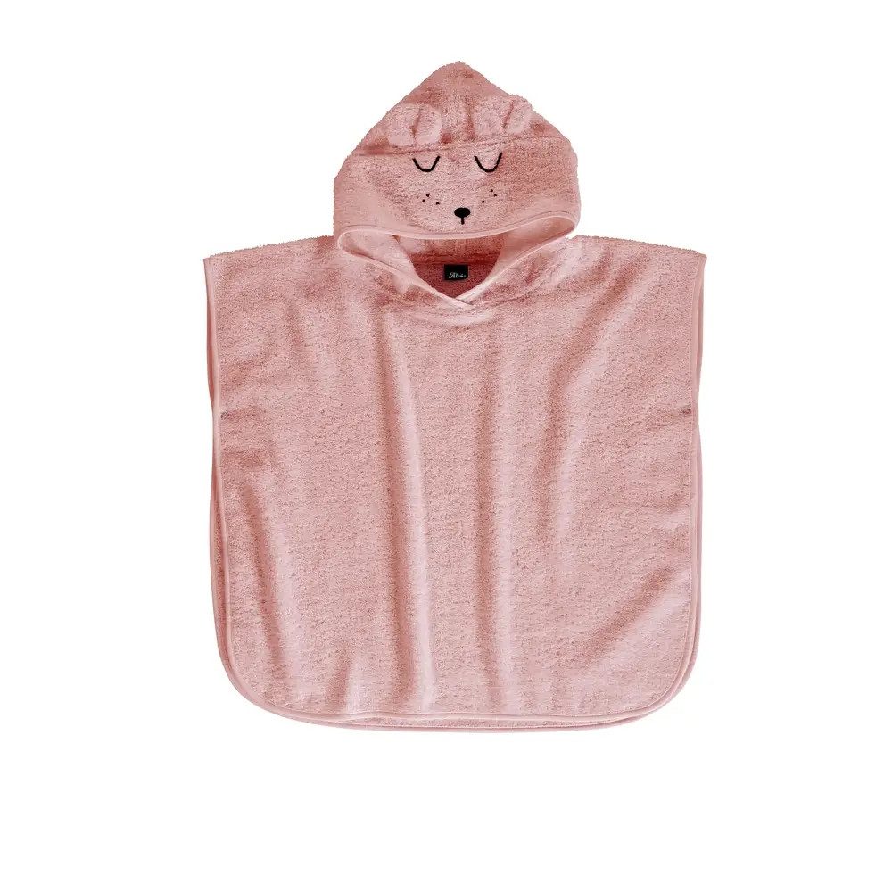 Alvi® Bademantel ALVI Bade-Poncho Faces rosa 60x60