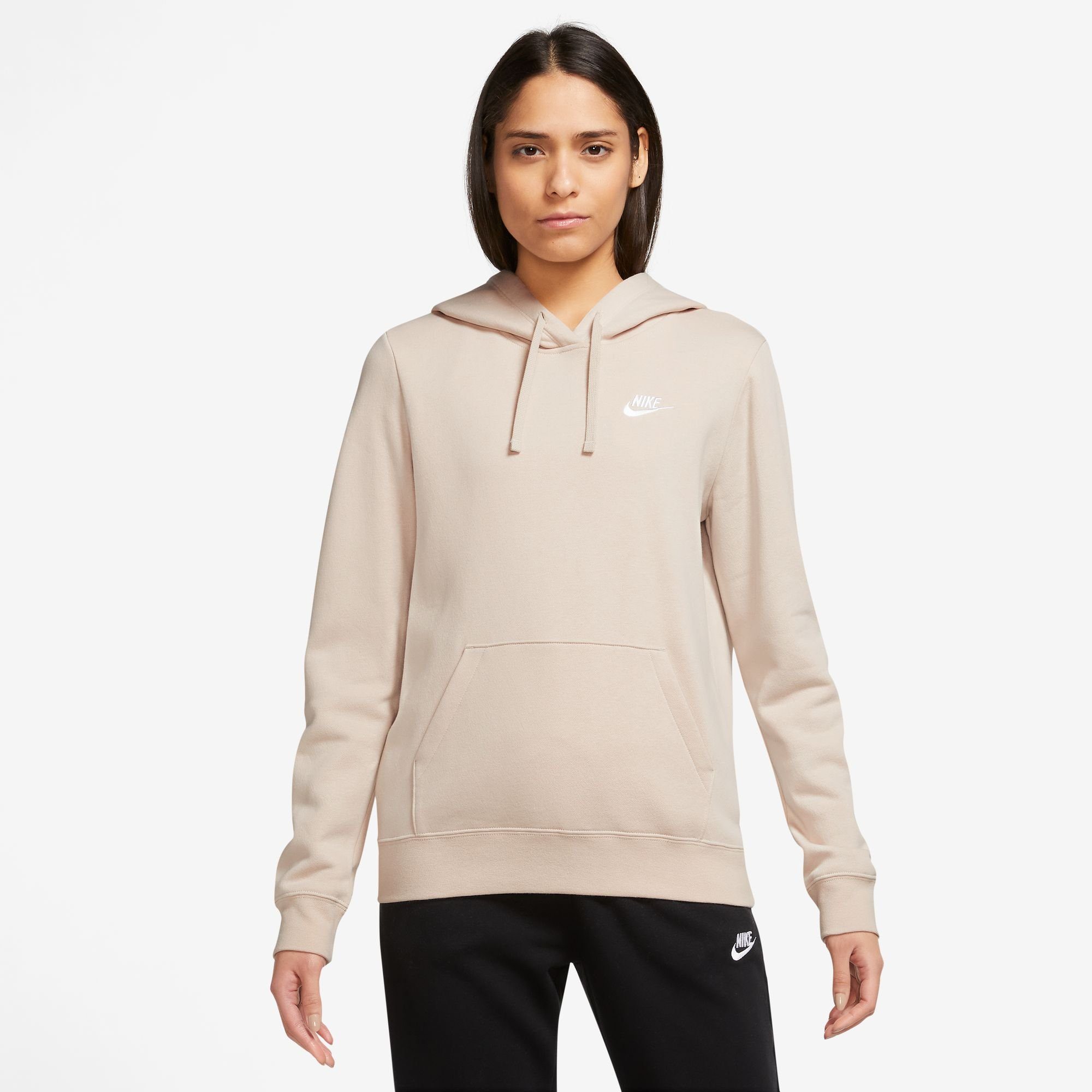 Nike Sportswear Kapuzensweatshirt CLUB FLEECE PULLOVER HOODIE SANDDRIFT/WHITE WOMEN'S