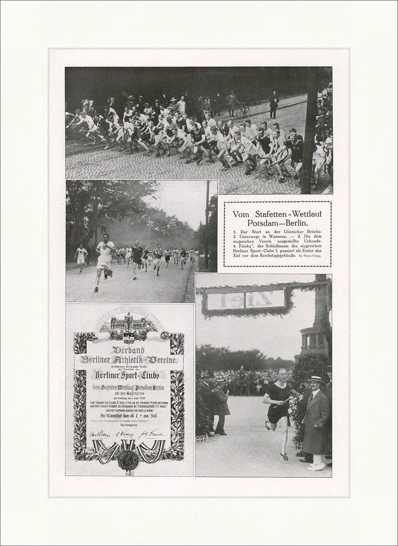 Kunstdruck Vom Stafetten-Wettlauf Potsdam-Berlin Sportler Athletik Club F_Vintage