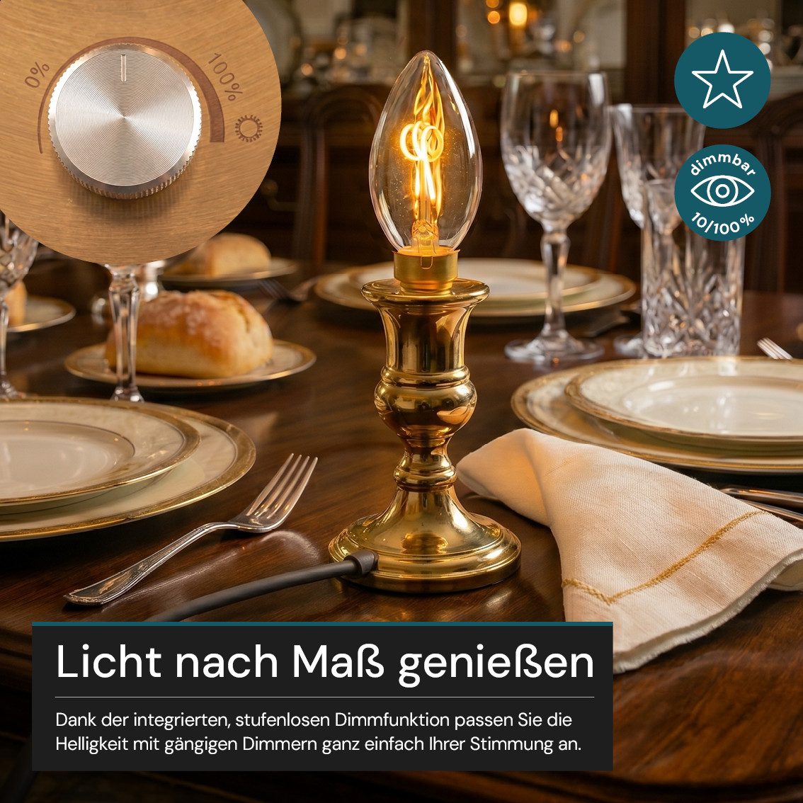 LUXULA LED-Leuchtmittel LUXULA E14 Leuchtmittel 3W 2200K Warmweiß LED Lampe Dimmbar, E14, Warmweiß