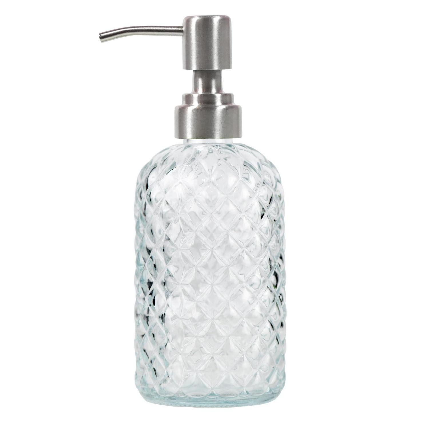 LuxusKollektion Seifenspender Glas Seifenspender Holzanhänger transparent