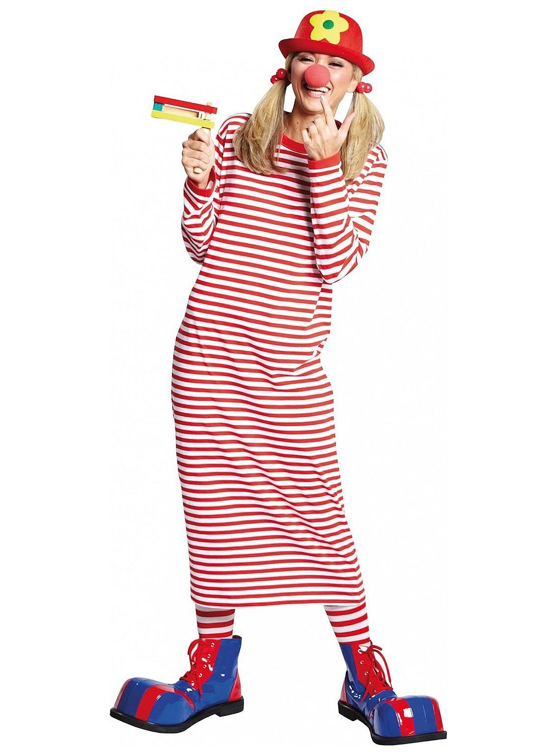 Clown-Kostüm Rivel-Shirt rot-weiß - Clown Kostüm für Fasching