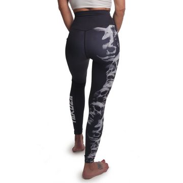 YAKUZA Leggings Graveyard mit mittelhohem Bund und Beintasche