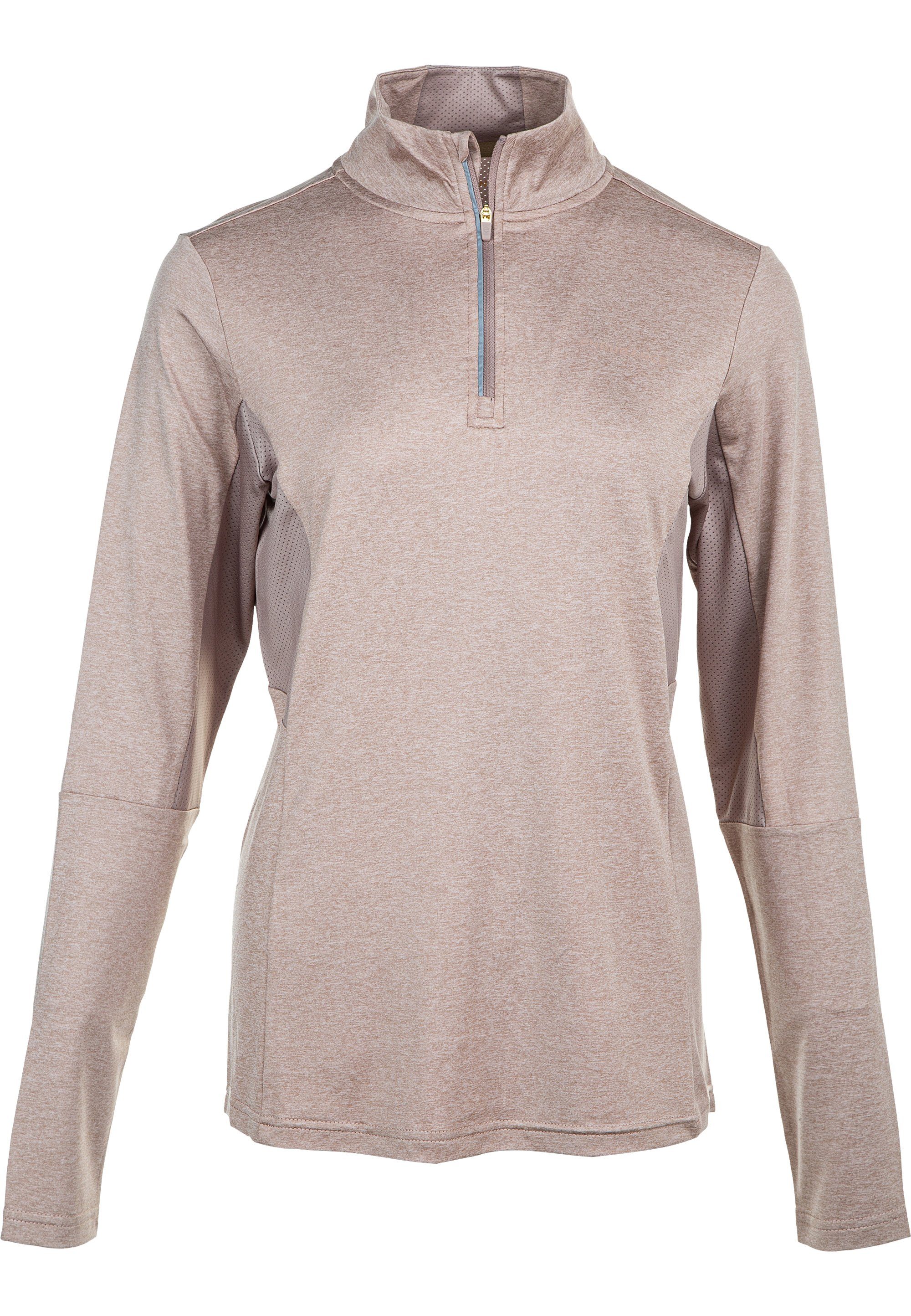 ENDURANCE Langarmshirt JOCEE Midlayer W mit reflektierenden (1-tlg) beige-meliert Details