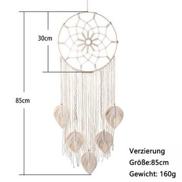 Wandteppich Wandteppich Makramee Traumfänger Gross Boho Dreamcatcher Handgefertigt, Fivejoy