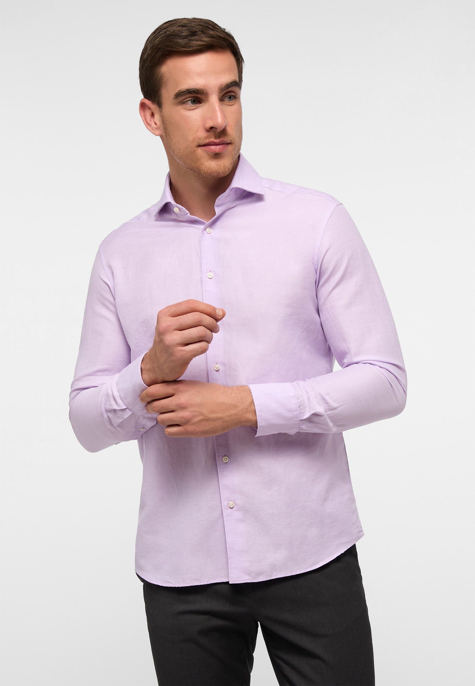 lavender Langarmhemd Eterna FIT MODERN