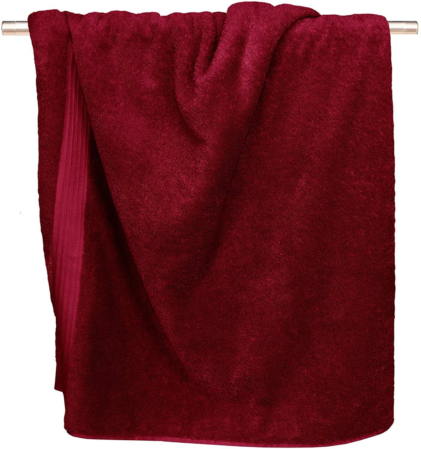 Lashuma Handtuch Linz, Frottee dunkelrot (1-St), Frottee cm Badetuch 100x150 Rot Rubin