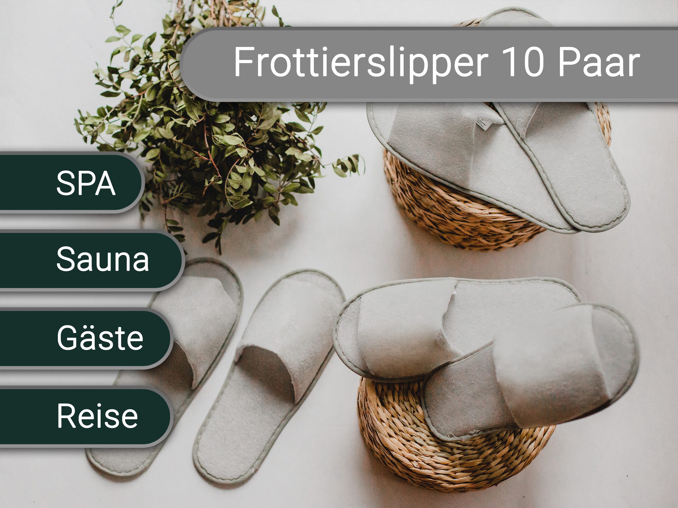 ZOLLNER Pantoffel (10-tlg) 100% Polyester, vom Hotelwäschespezialisten