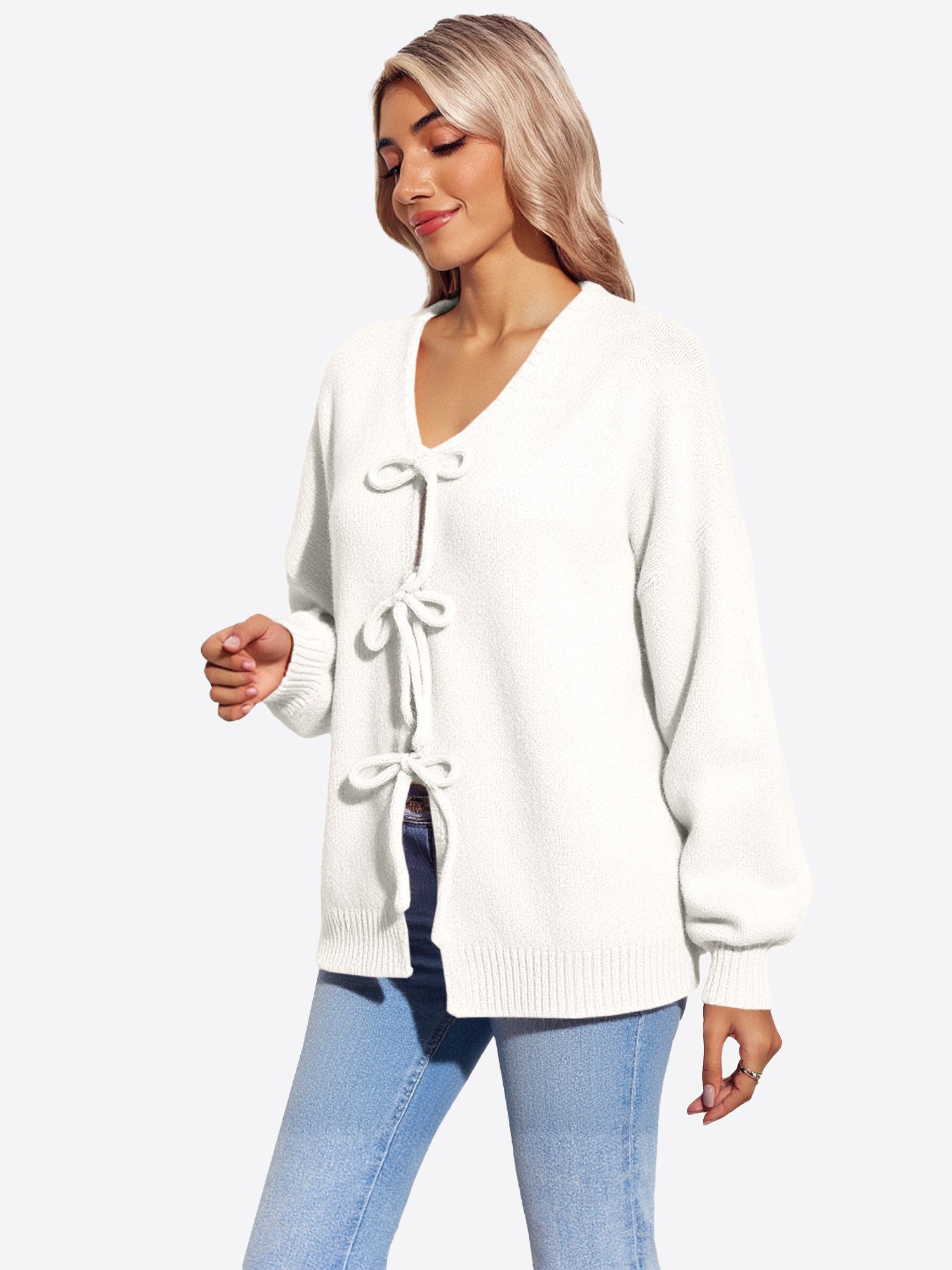 Imily Bela Cardigan Damen Strickjacke mit Bindeband vorne (Packung, 1-tlg., günstig online kaufen