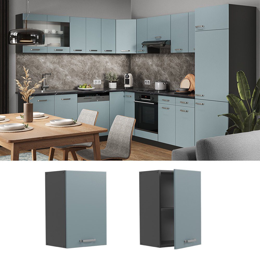 Vicco Hängeschrank R-Line, Blau-Grau/Anthrazit, 40 cm günstig online kaufen
