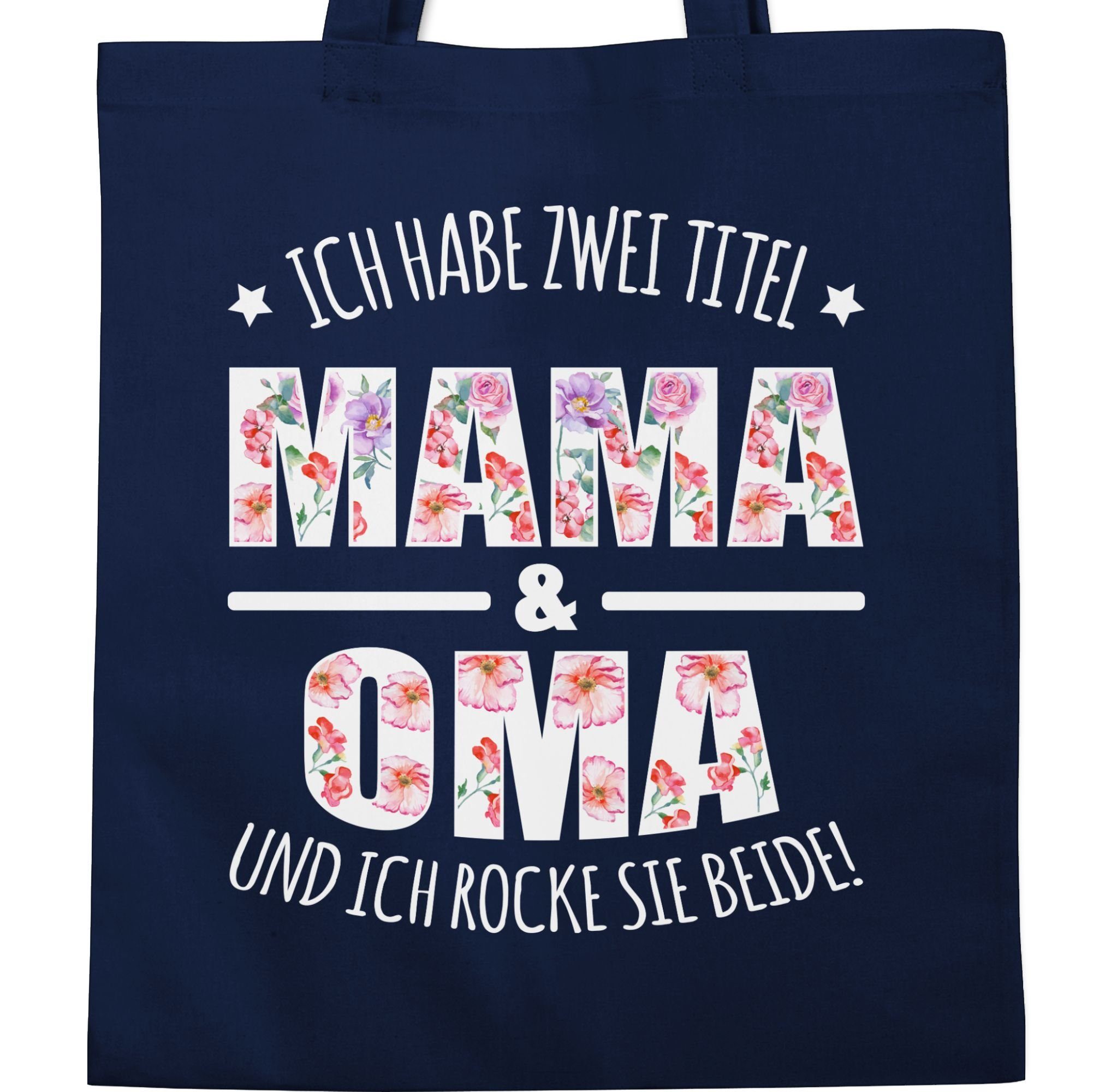 Geschenk & Blau Umhängetasche Shirtracer zwei Mama 2 Navy Oma Habe Titel: Oma,