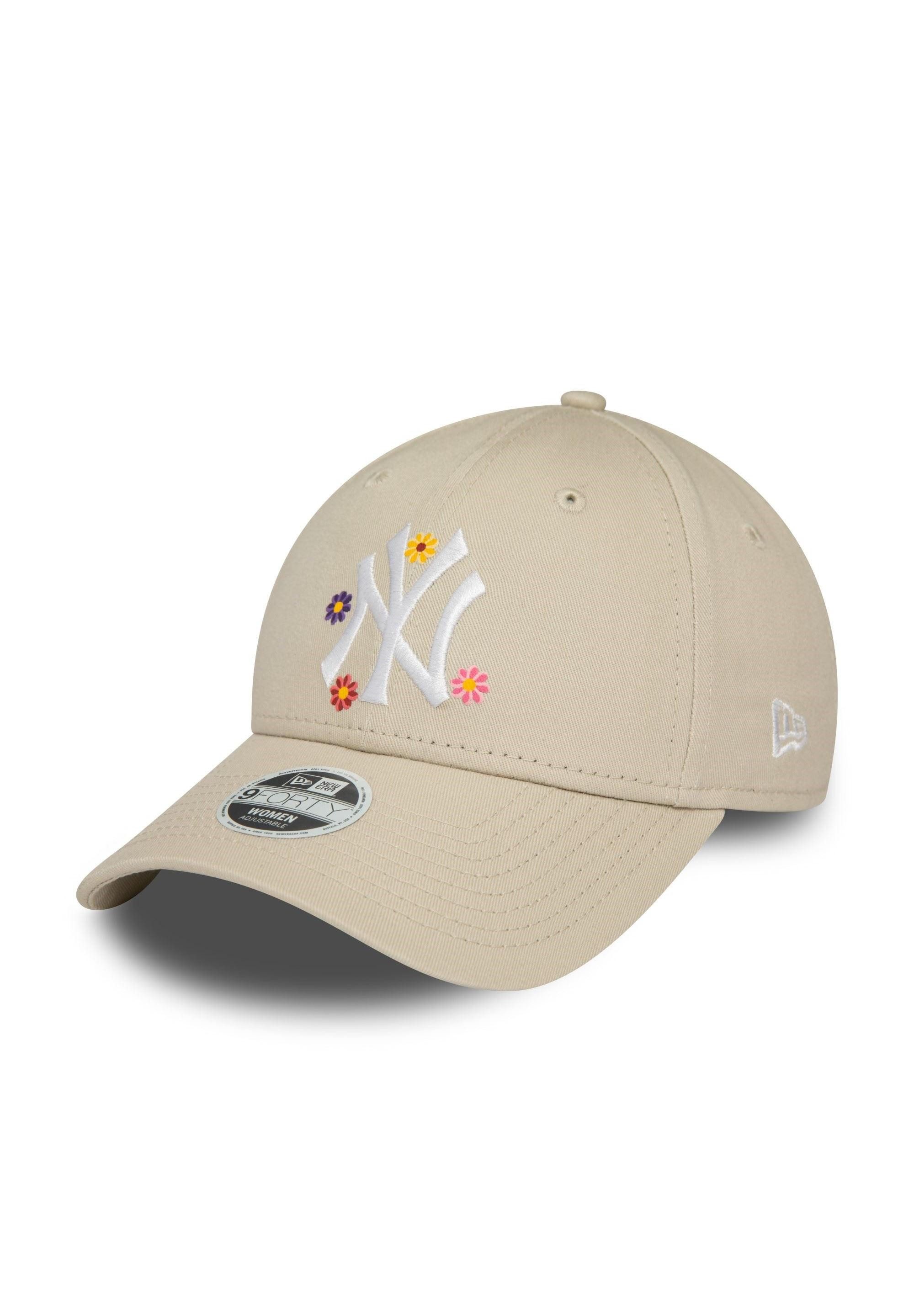 Baseball Cap New York Yankees MLB Flower Beige 9Forty Verstellbare Damen Cap New Er
