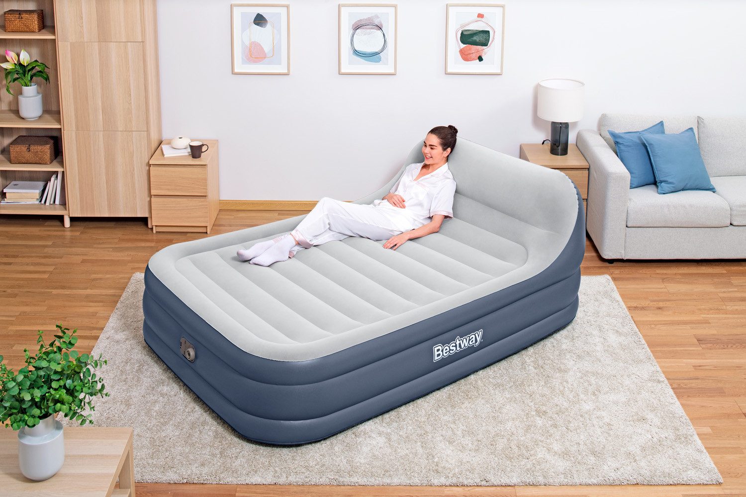Bestway Luftbett SleekFlow™ mit Kopfteil & integrierter Elektropumpe 226 x günstig online kaufen
