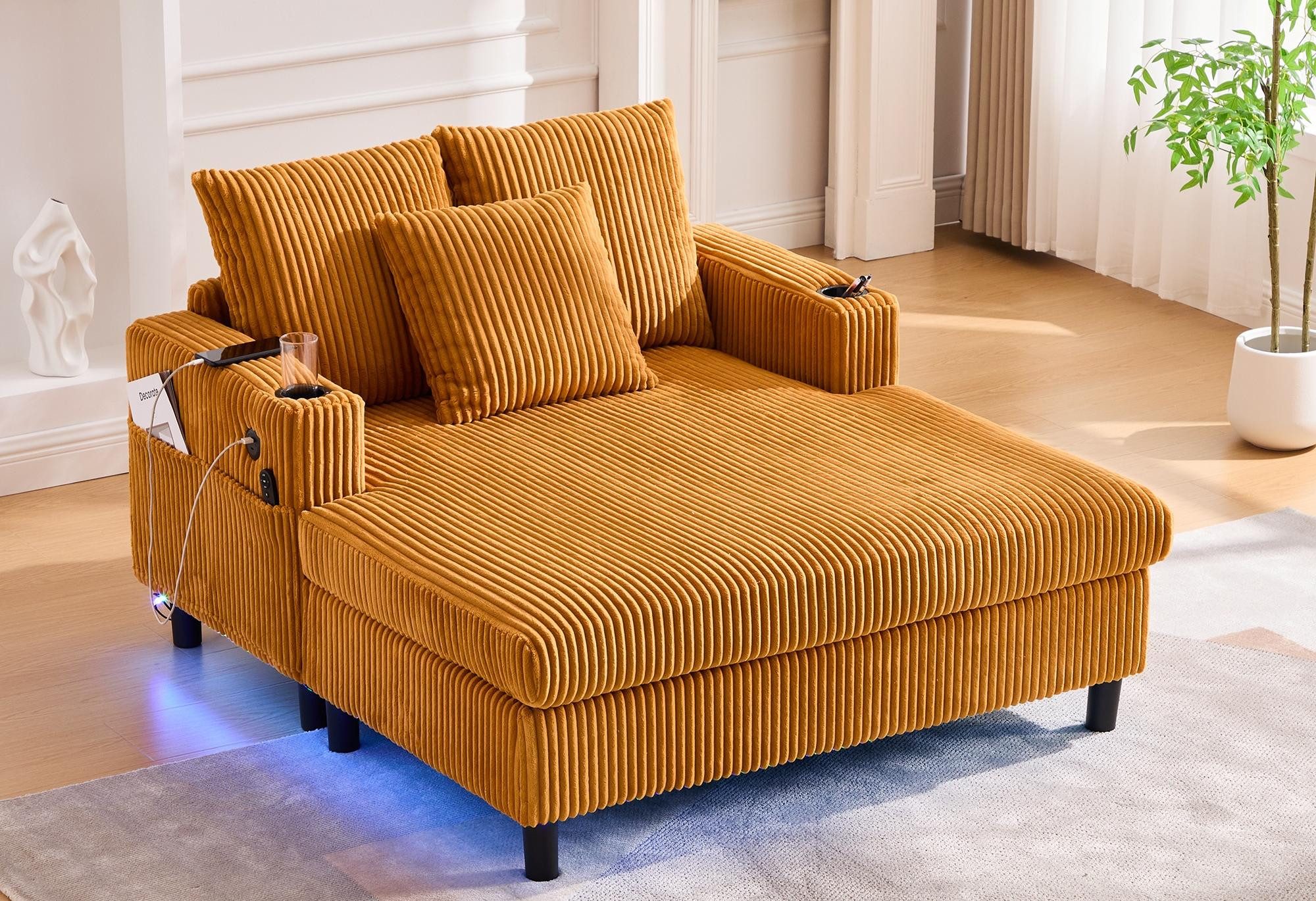 LVHOM Polsterliege XXL Relaxsessel mit LED-Licht & Ladestation - Haustierfr günstig online kaufen