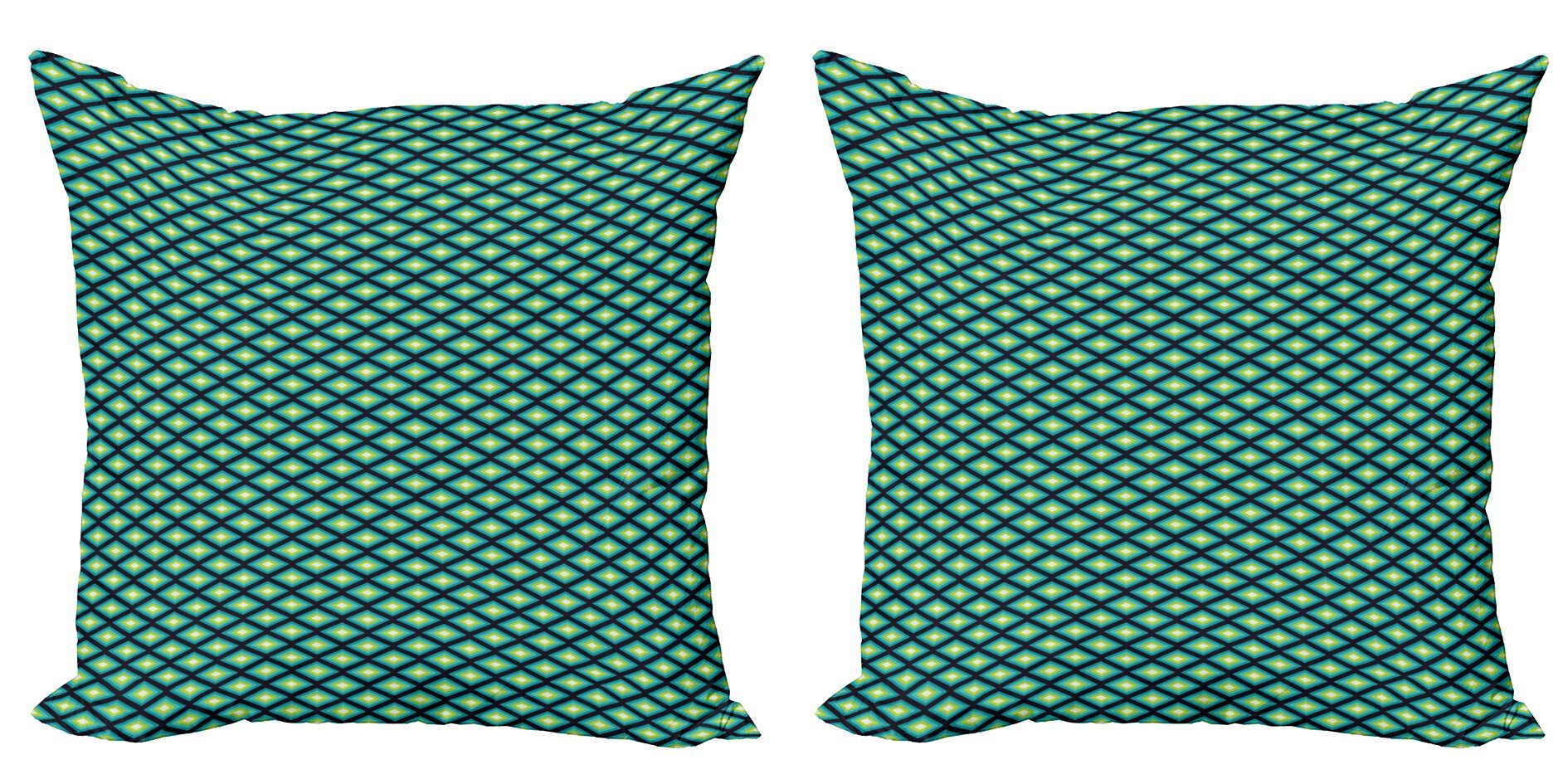 Geometrisch Doppelseitiger Kissenbezüge Modern Abakuhaus Stück), Blue Rhombuses (2 Abstract Accent Digitaldruck,
