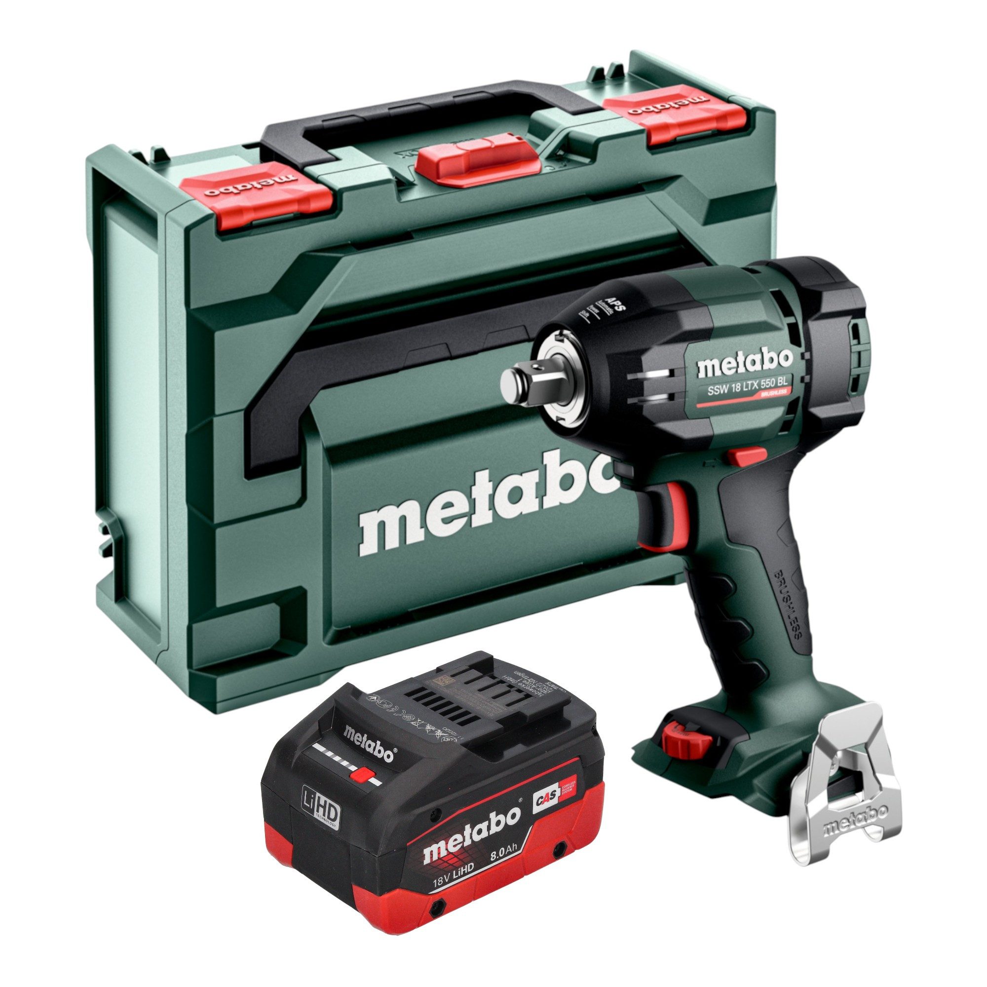 metabo Akku-Schlagschrauber SSW 18 LTX 550 BL 18V + 1x LiHD Akku 8,0Ah + metaBOX - ohne Ladegerät