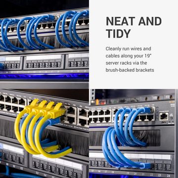 kwmobile Server Rack Abdeckungen mit Bürsten-Kabelöffnung - Kabelmanagement Netzwerk-Switch