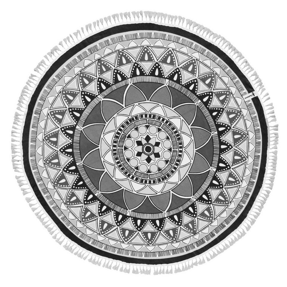 Beach SEAHORSE Strandlaken Living rundes Mandala-Muster Strandtuch mit GMD Collection, (1-St),