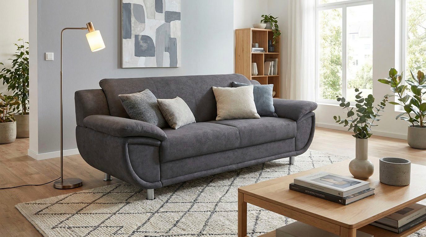 2-Sitzer Rondo 178 cm, 2-Sitzer, komfortabel, Federkern optional, Chromfüße
