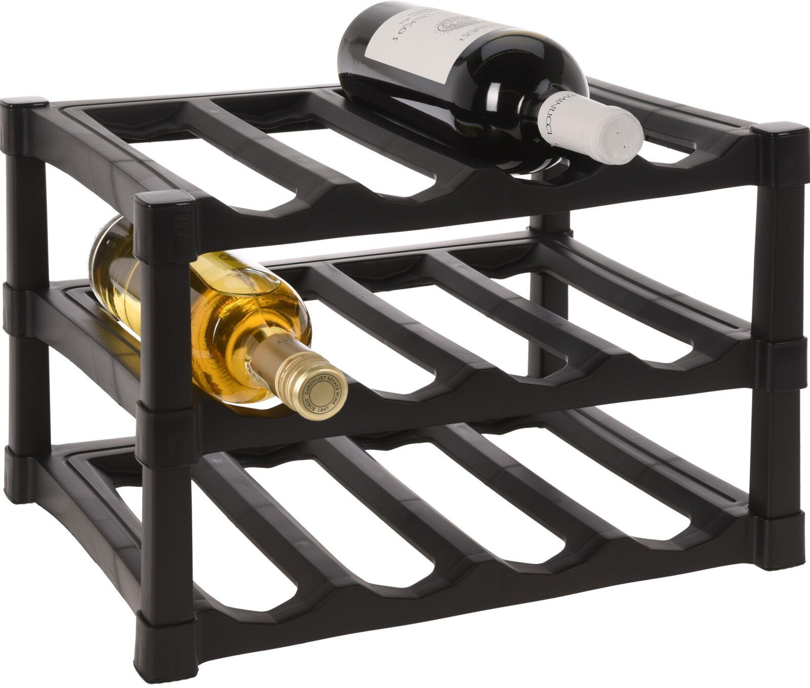 Koopman Weinregal Flaschenständer Flaschenregal Braun Kunststoff 2 er Set, günstig online kaufen