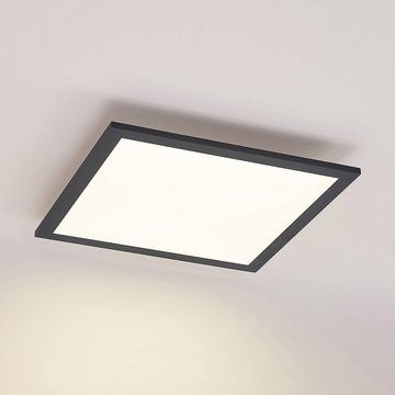Lindby LED Panel Nelios, LED-Leuchtmittel fest verbaut, universalweiß, Modern, Aluminium, Kunststoff, Schwarz, weiß, 1 flammig, inkl.