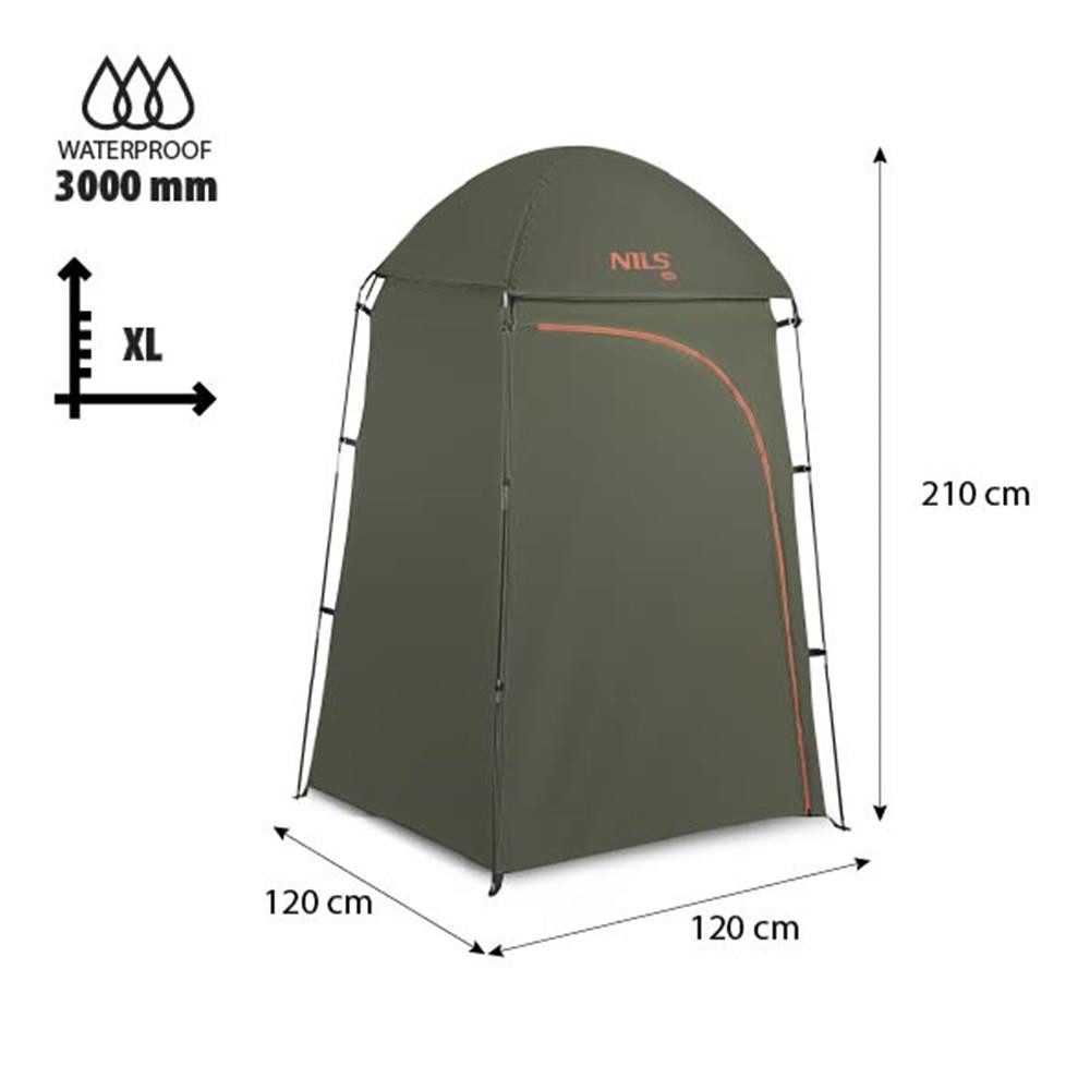 NILS CAMP Gerätezelt XL Umkleidezelt Umkleidekabine Toilettenzelt Duschzelt, Großes XL-Umkleidezelt mit 210 cm Höhe