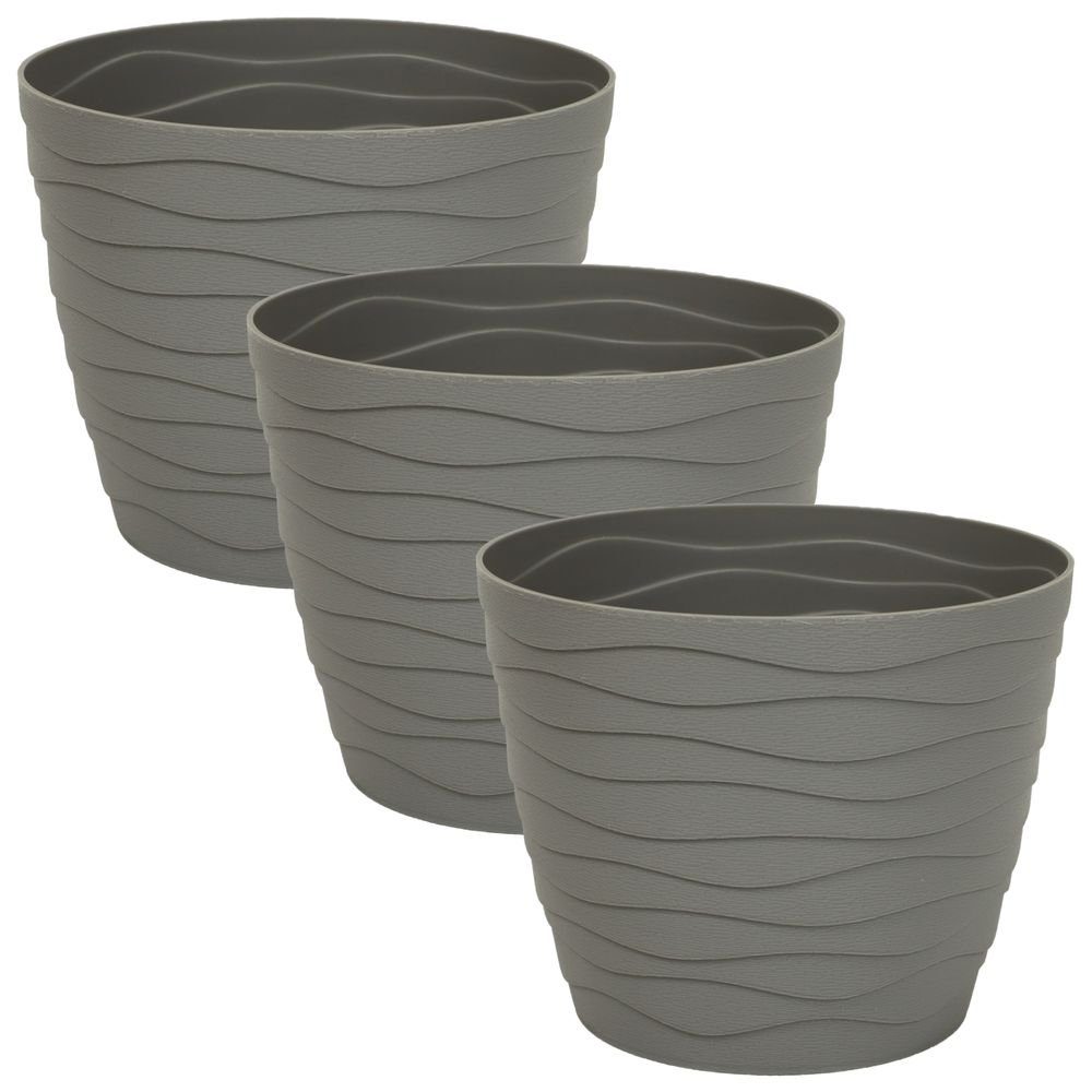 Heimwerkercenter Übertopf MePla - 3 Stück Übertopf TEO -ø11cm - grau günstig online kaufen