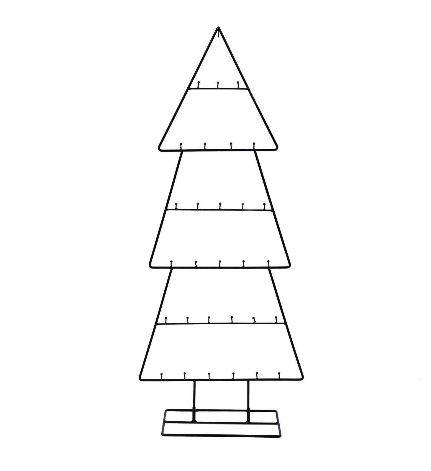 Spetebo Weihnachtskugelständer Design Metall Tanne - 100 cm - Deko Aufsteller, mit 29 Haken um Weihnachtskugeln oder sonstigen Zierschmuck