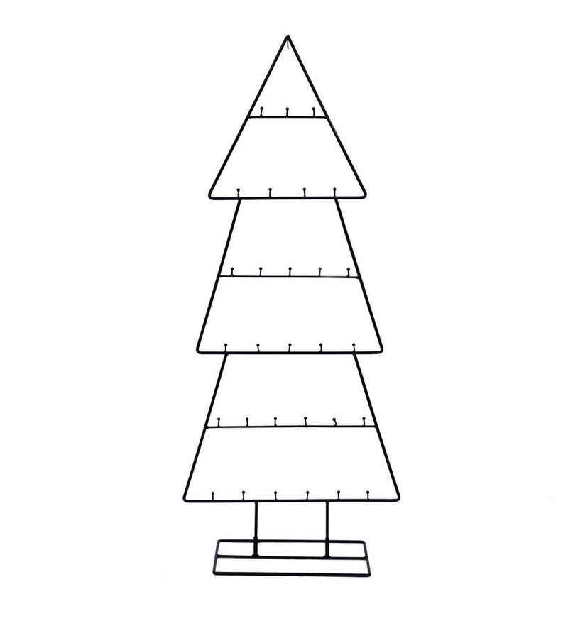 Spetebo Weihnachtskugelständer Design Metall Tanne - 100 cm - Deko Aufsteller, mit 29 Haken um Weihnachtskugeln oder sonstigen Zierschmuck zu befestigen