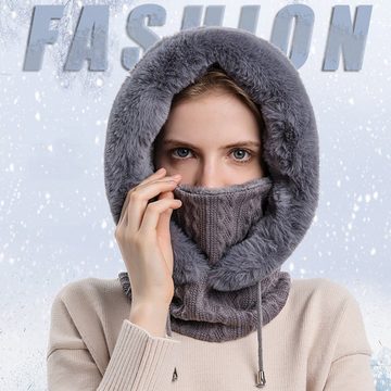 Henreal Mütze & Schal winter warme hals mütze (Warmer, dicker, gestrickter -Schal, 1-tlg) Wintersportkappe für Männer Frauen
