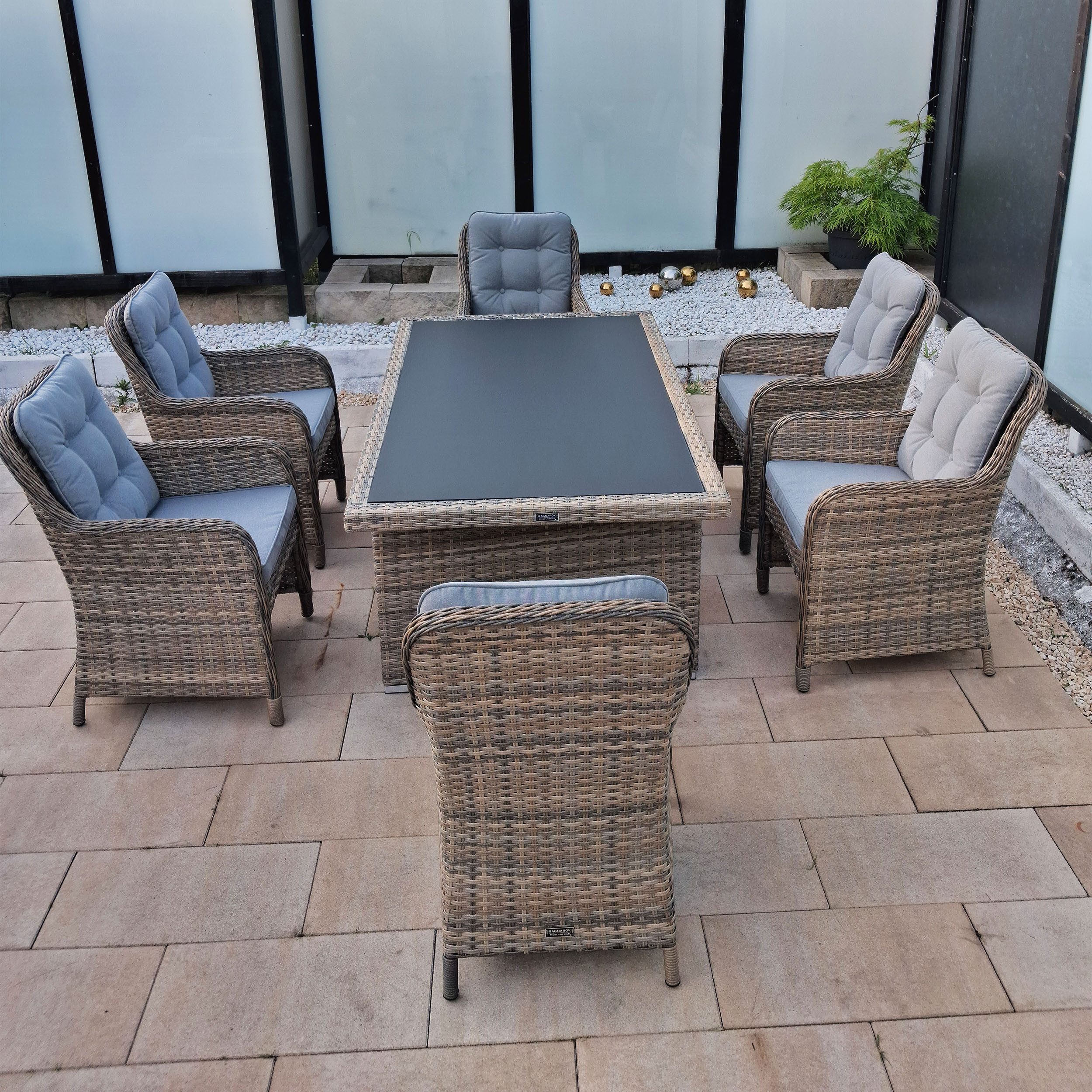 Ragnarök Möbel-Design Garten-Essgruppe gartenmöbel set KC – Bild 4 von 5