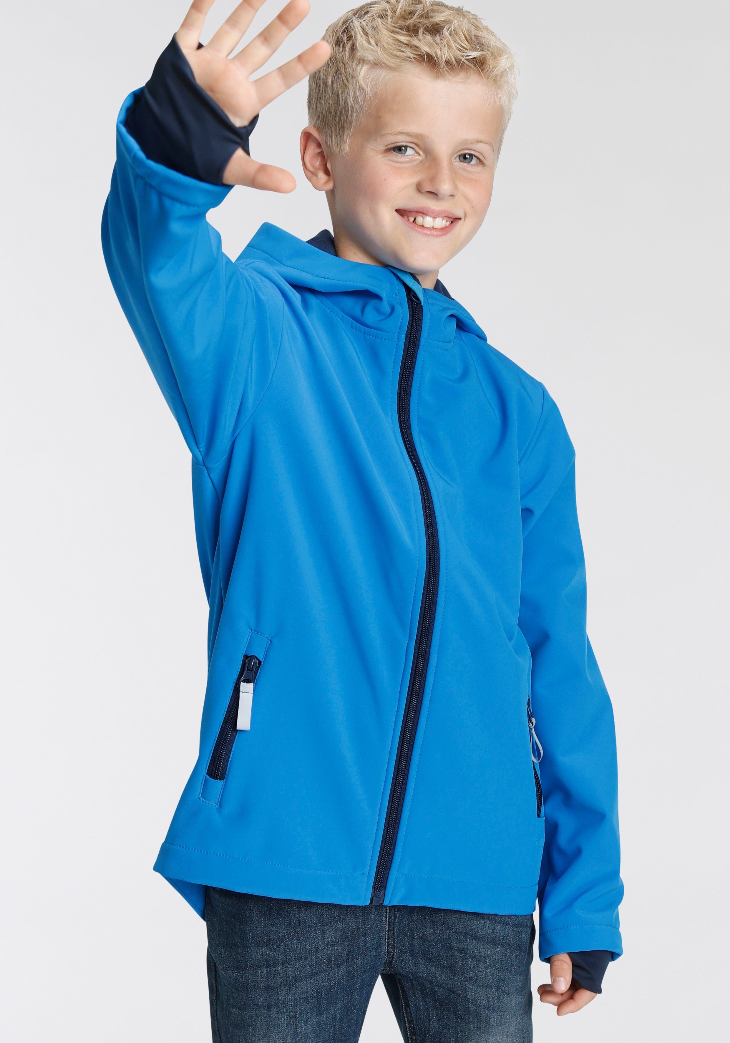 KIDSWORLD Softshelljacke mit kontrastfarbenen Details Reflektoren und