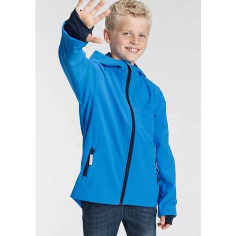 KIDSWORLD Softshelljacke mit kontrastfarbenen Details und Reflektoren