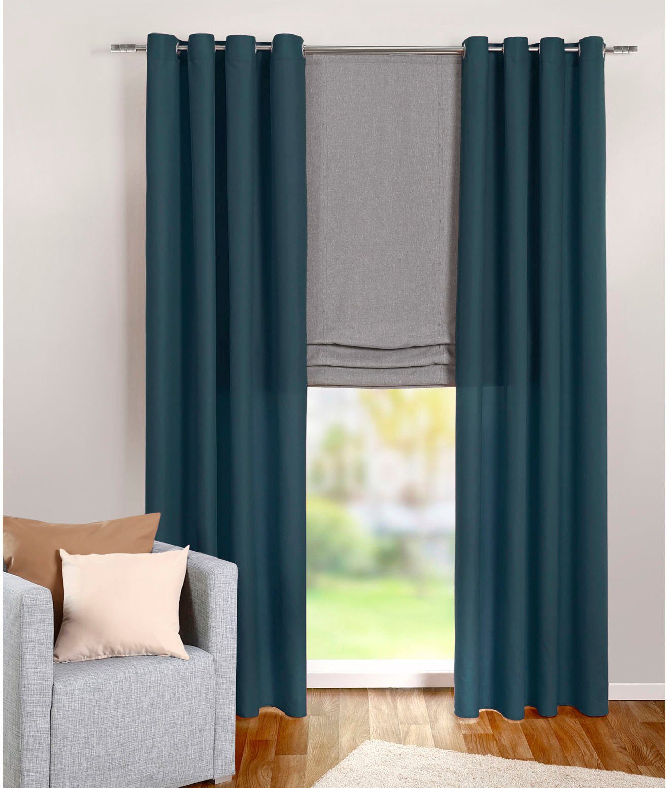 Umrandung Blickschutz Vorhang für freistehende Badewannen textiler Look hellblau 