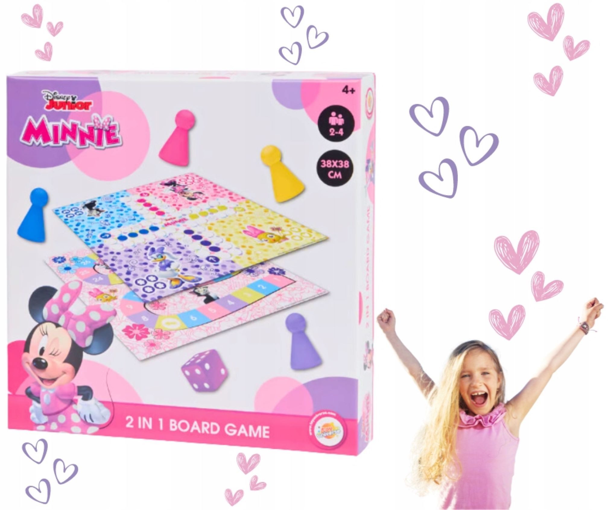 Disney Spielwelt Disney Spiel 2-in-1 Minnie Maus: Ludo + Wettrennen - Familienspiel