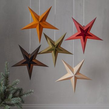 STAR TRADING LED Stern Papierstern Diva Weihnachtsstern 5-zackig - hängend D: 60cm Samtstern