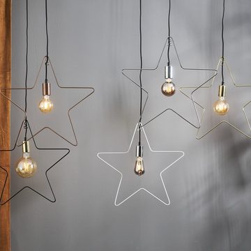 STAR TRADING LED Stern Hängestern Lampenhalterung Stern Dekoleuchte 5-zackig E27 50cm weiß
