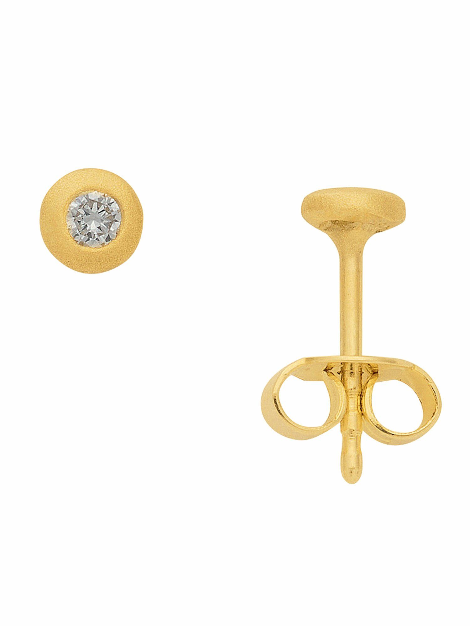 Adelia´s Paar Ohrhänger, 585 Gold mit Diamant / Brillant Goldschmuck für Damen