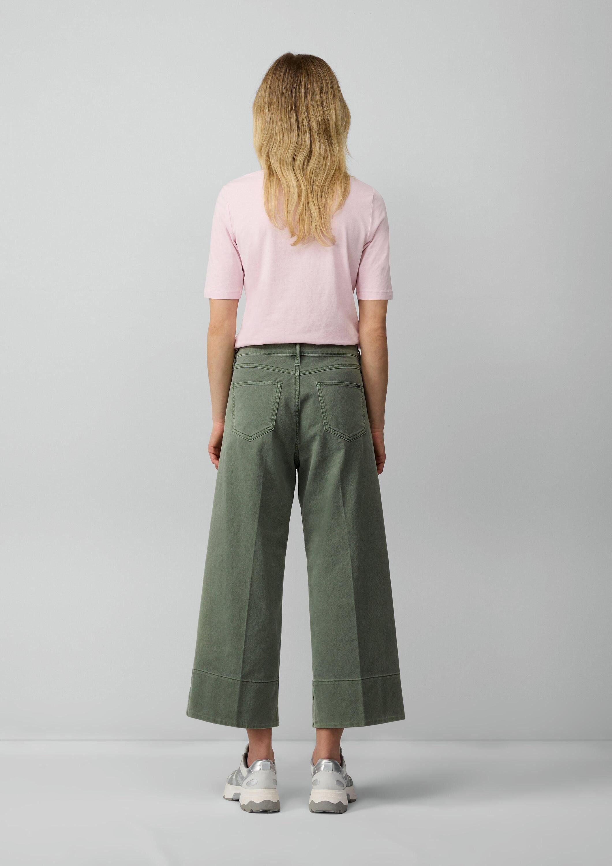 s.Oliver Weite Jeans Hose Culotte-Jeans / Regular Fit / High Rise / Wide Leg / Bügelfalten