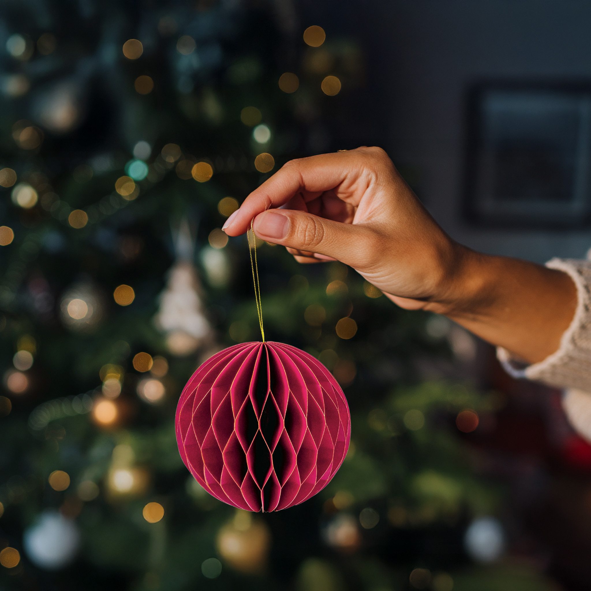 matches21 HOME & HOBBY Dekohänger Weihnachtsdeko Weihnachtskugeln zum Aufhängen Rot 6er Set (6 St), Ø 6 cm Papier Weihnachtsbaumschmuck