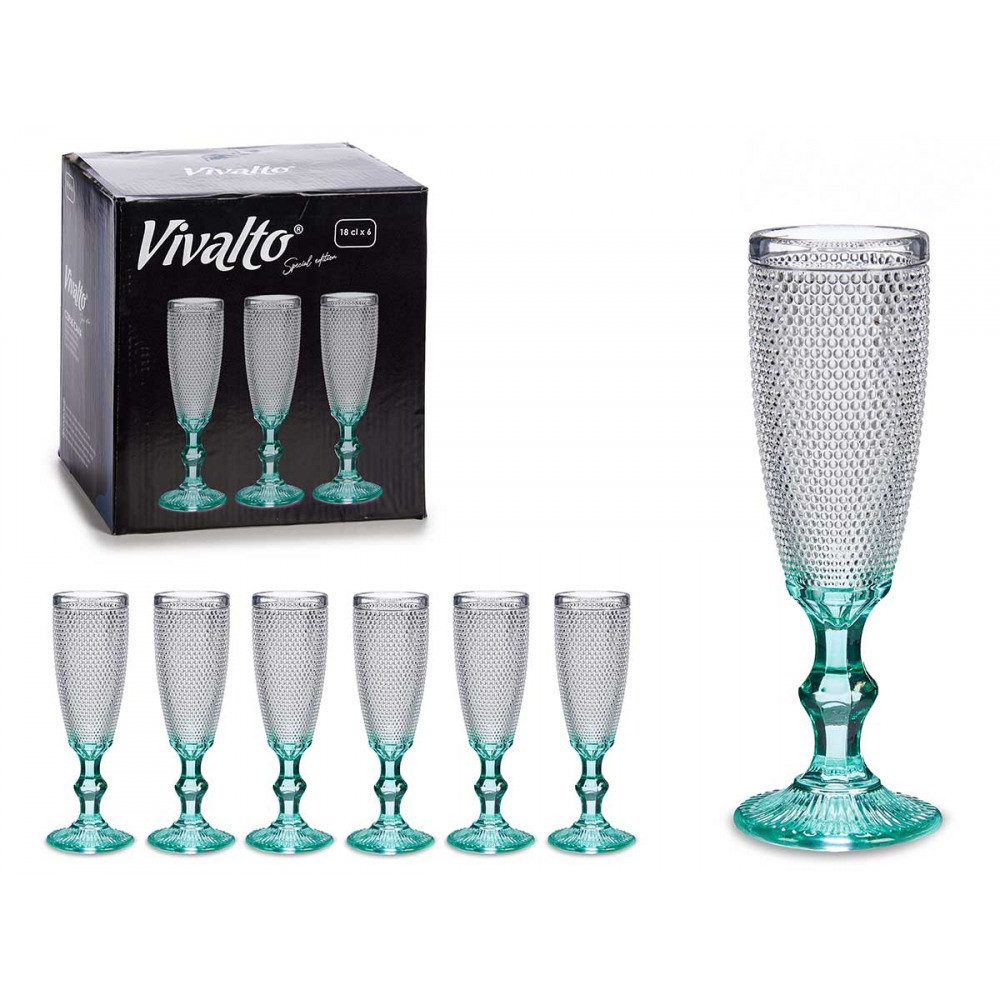 emeco Sektglas 6 bunte Sektgläser Champagner Glas Sektkelche Sektglas Gläser Kristal, Glas