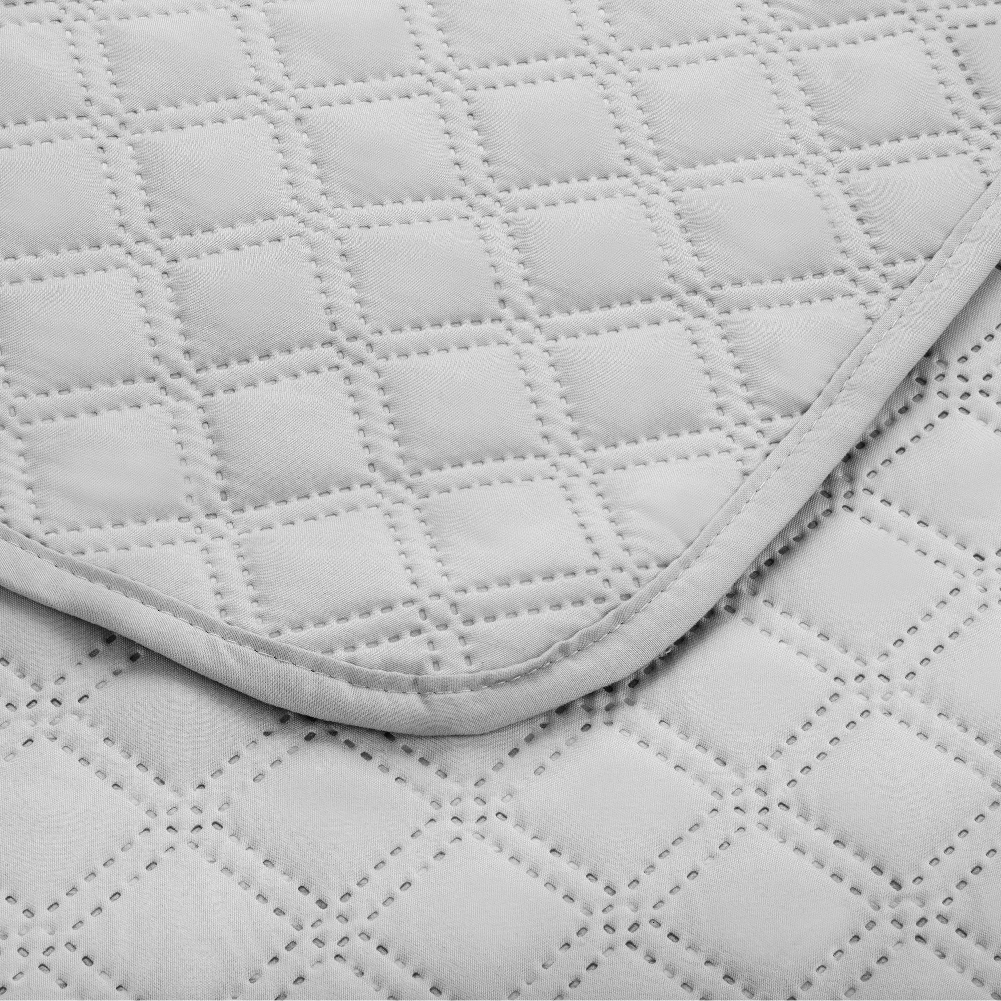 Beautissu Tagesdecke Tagesdecke Bettüberwurf Olivia, 240x220cm, Dunkel Hell Grau, Tagesdecke Bettüberwurf für Boxspringbett & Sofa in Steppoptik