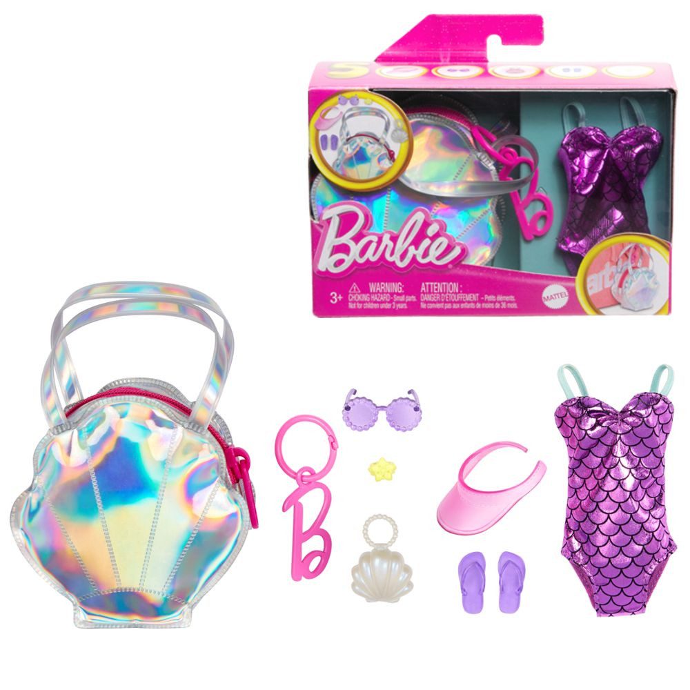 Barbie Puppenkleidung Beach Outfit Barbie HJT43 Mattel Premium Mode Puppen-Kleidung