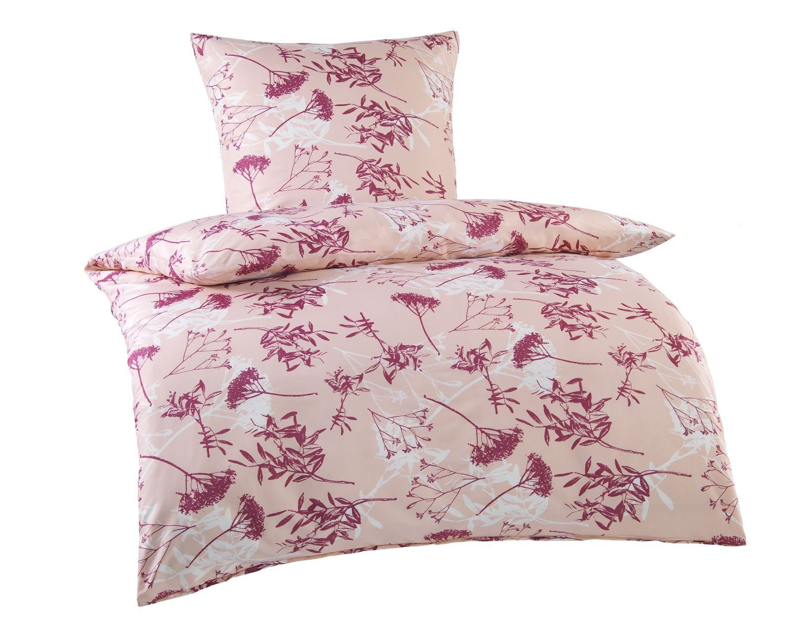 Optidream Bettwäsche Set Mikrofaser 135x200 Polyester Ida koralle rot, Mikrofaser, 2 teilig, Geschenk Idee Frauen Männer neue Wohnung Hochzeit Frühjahr sale